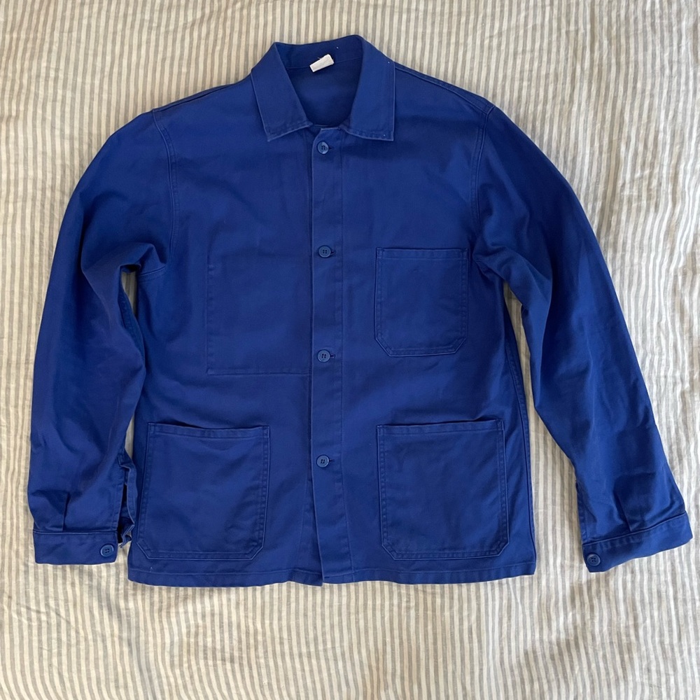 Men's French Blue Canvas Workwear Chore Jacket